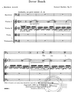 Dover Beach for Medium Voice and String Quartet - Image 2
