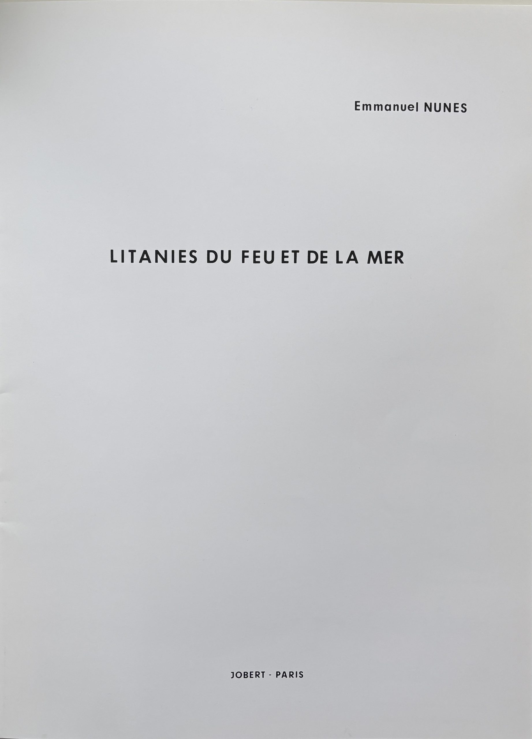 LITANIES DU FEU ET DE LA MER