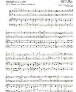Trio Sonatas D Major (TWV 42: D16) - 2 Fls/ Bc - Image 2