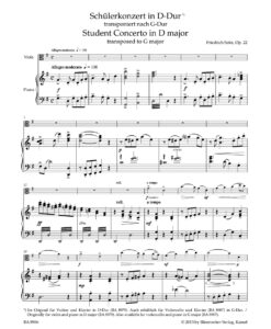 Concerto in D major op. 22 (transposed to G major) - Va/ Pf - Image 2